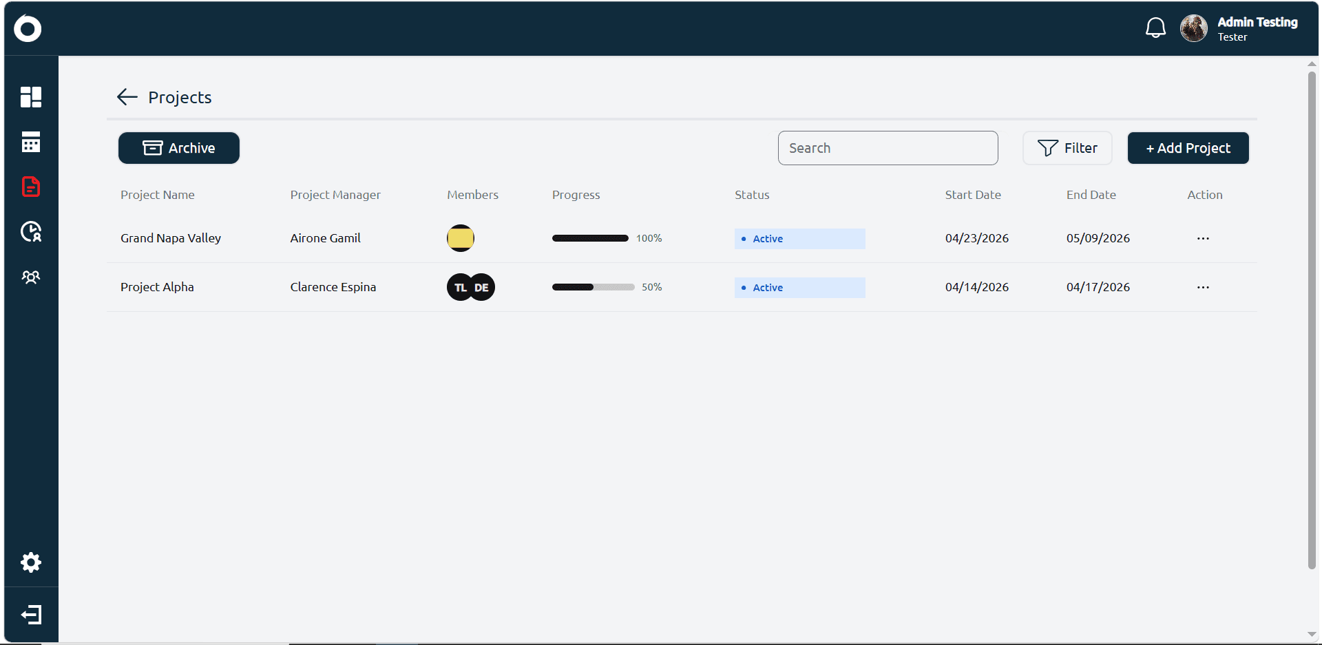 Task Management - Projects