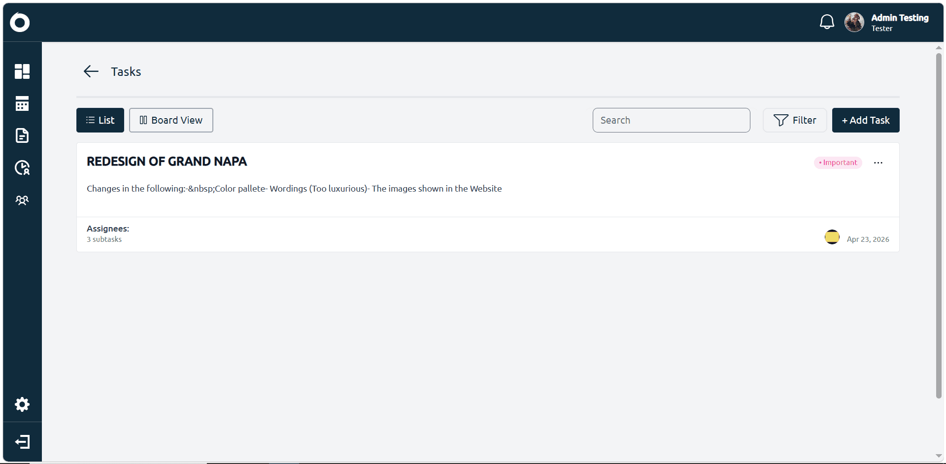 Task Management - Tasks