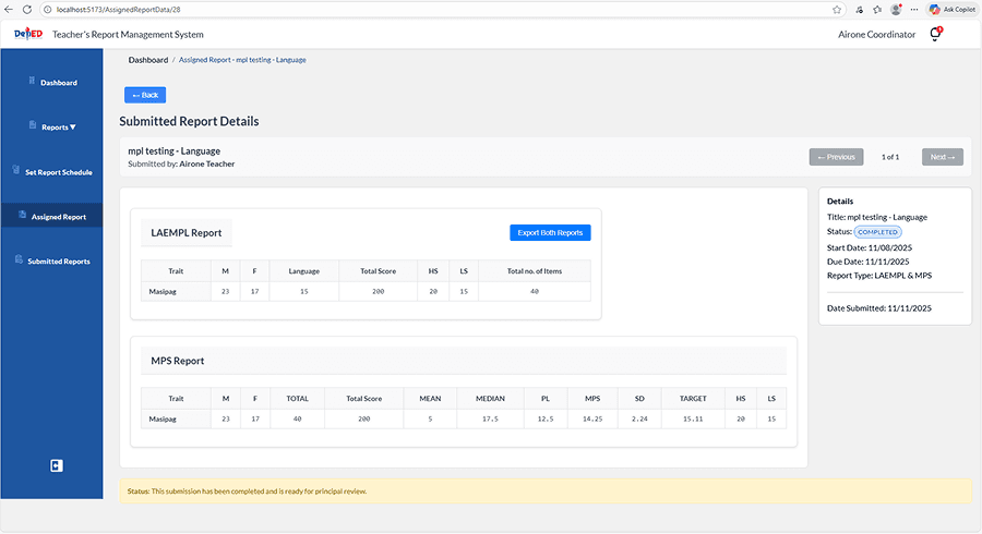 TeRMS System - Settings